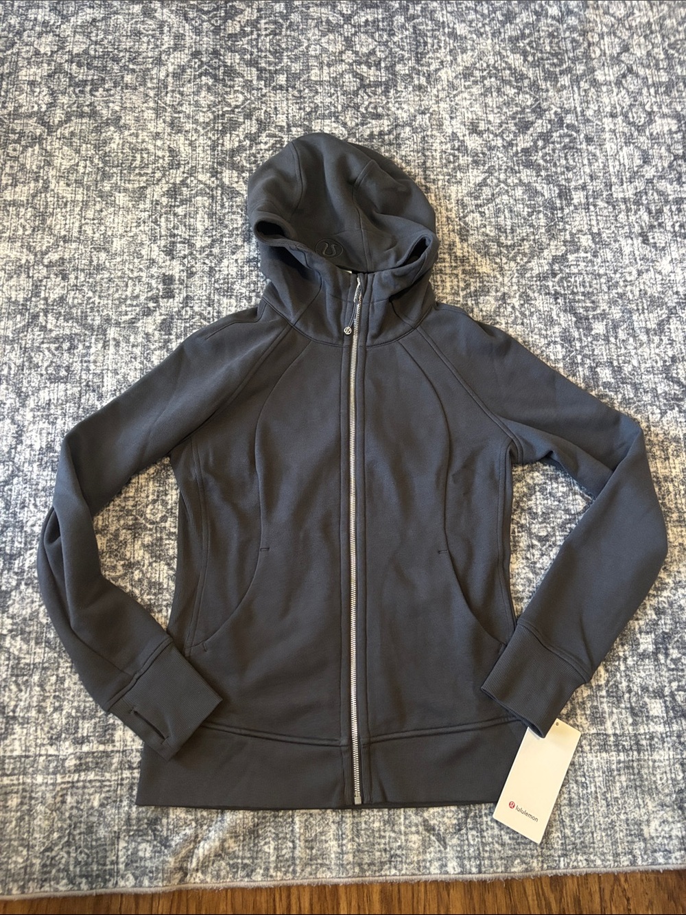 New Lululemon Women’s Full Zip Scuba Hoodie - size 8 - coal